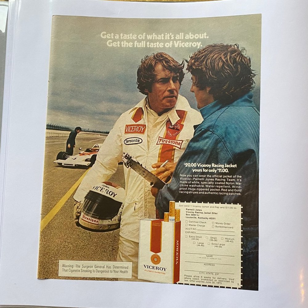 Vintage 70s Sport Magazine Viceroy Ad Poster